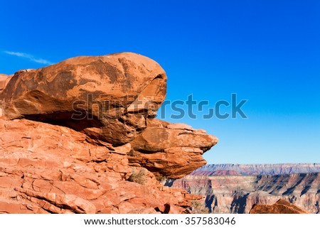 Red Rocks at Grand Canyon (West Rim) with copy space on the right, Arizona, USA