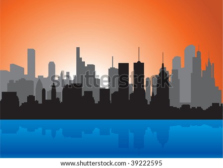 new york skyline silhouette. stock vector : Skyline.