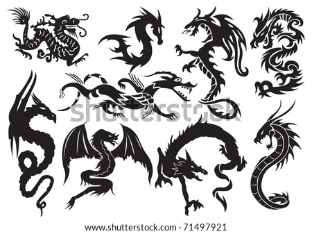 stock vector Dragons Vector illustration