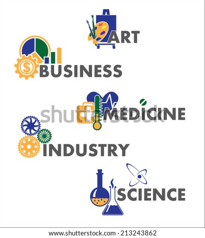 collection of infographics for business, art, medicine, industry, science