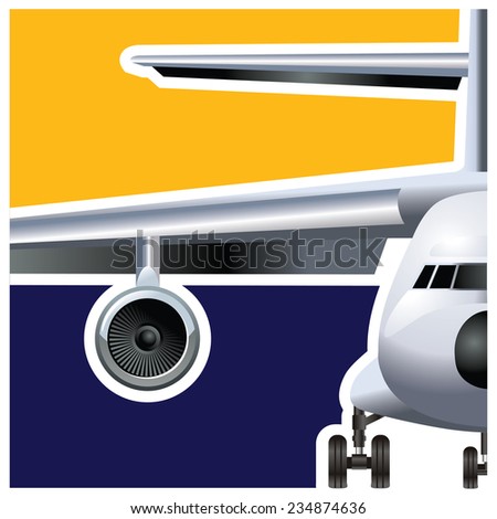 Vector illustration on the theme of cargo air transportation. stylized large cargo plane