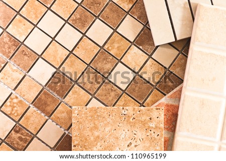 Ceramic tiles of different types, colors and shapes