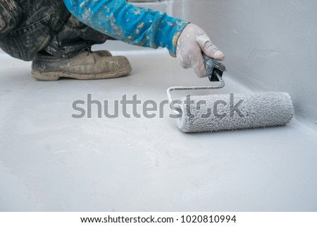 Epoxy paint on concrete floor for water proof protection industrial warehouse in japan