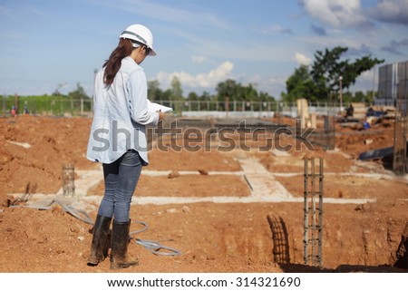 asian wamen civil or construction Engineer In spec quality construction work