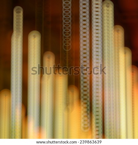 Yellow background. Blurred background nightclub spotlight on disco. Disco lights in the shape of a circle. Blur background in the form of a circle
