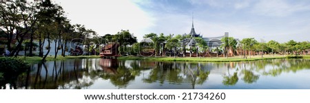 Sanphet Palace Throne hall, Ayutthaya- Ancient city Samutprakan Thailand Panorama