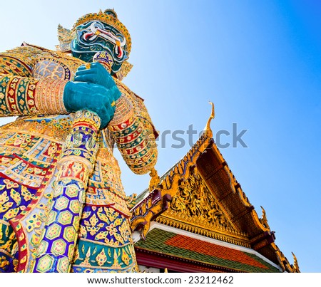 stock photo : Demon Guardian Wat Phra Kaew Grand Palace Bangkok