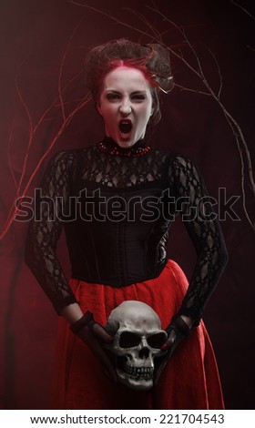 Amazing dead girl with a skull