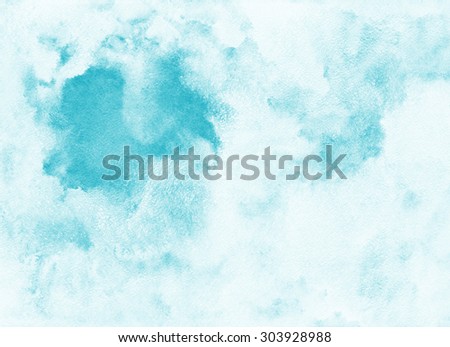 Sky abstract watercolor background. Heaven with clouds. Shades of blue. Painted backdrop. Fresco imitation. Raster version.