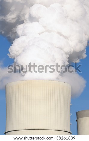 Shot of Industrial Pipe and Steam from it
