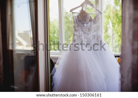 Beautiful Wedding Dress in Room