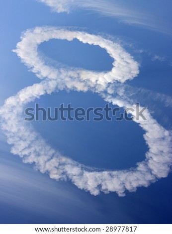 clouds in shape of figure eight on blue sky