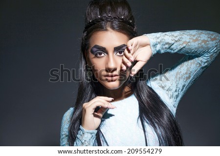 Egyptian Queen Cleopatra - make up model in studio