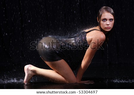 sexual wet woman - a studio picture