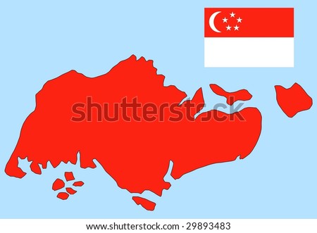 stock vector : map an flag of