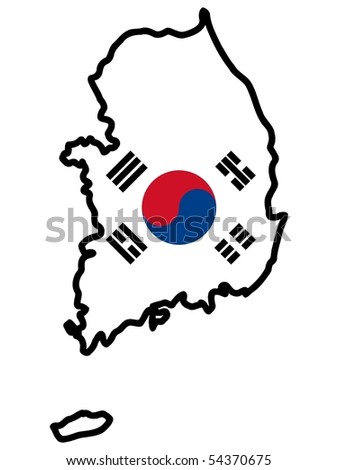 south and north korea map. vector map of north korea