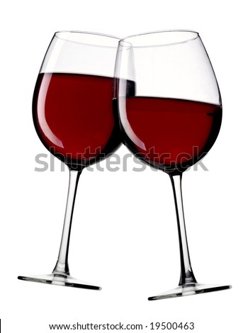 two glasses of wine. stock photo : two glasses of