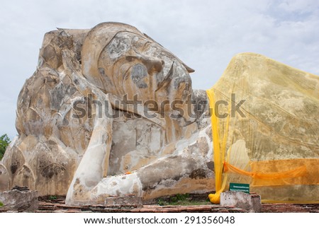 ancient reclining buddha :Thailand,public temple where people can come to take picture