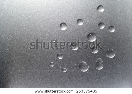 silver color metal with water drop background