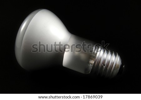 spot light bulb on black background