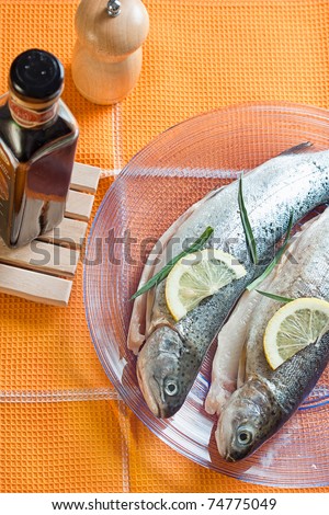 trout fish healthy dinner food with lemon