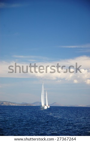 two yacht sail in the sea