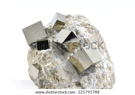 The perfect cube of Pyrite in matrix, The mineral pyrite, or iron pyrite, also known as fool\'s gold, is an iron sulfide