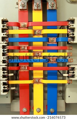 Electric control panel board with main switch in Industries.