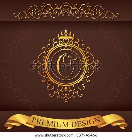 Letter O. Luxury Logo template flourishes calligraphic elegant ornament lines. Business sign, identity for Restaurant, Royalty, Boutique, Hotel, Heraldic, Jewelry, Fashion, illustration.