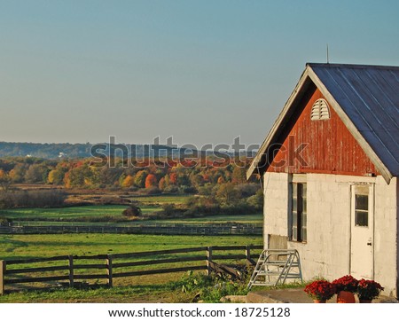 autumn farm house