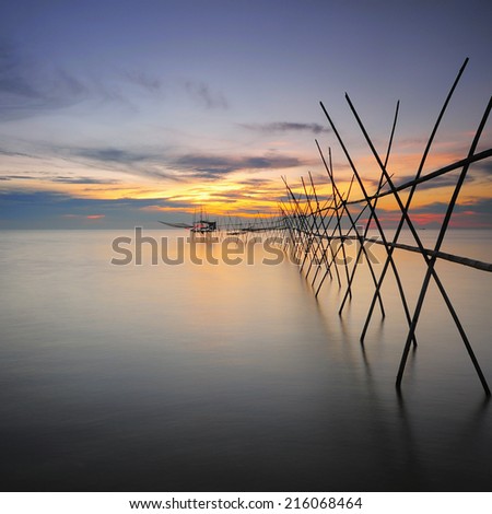image of langgai the traditional fishing medium at Malaysia image of langgai the traditional fishing medium at Malaysia