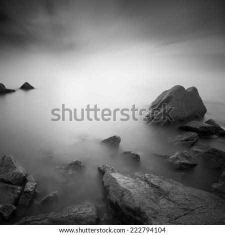 Long exposure image of stone or rock ( black and white)