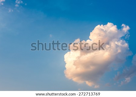 clouds and sky with sun beam light, dark white and gold color of clouds in evening time