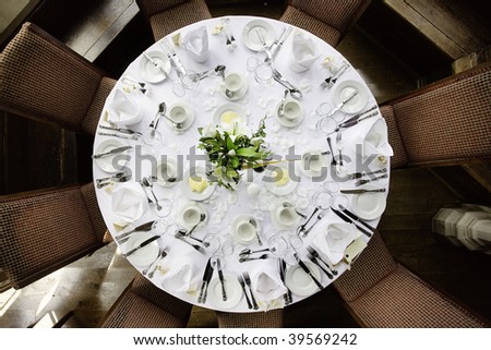 stock photo wedding table layout for breakfast dinner