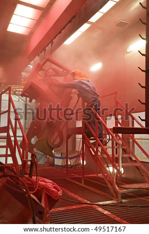 powder coat paint plant in a factory
