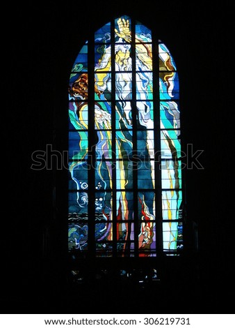 KRAKOW, POLAND - 20 July 2013: - stained glass 