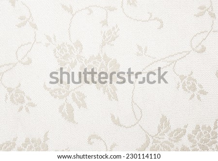 White ivory lace guipure cloth background with floral pattern for bridal design