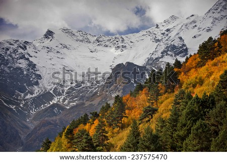 change of seasons in the mountains of North Ossetia