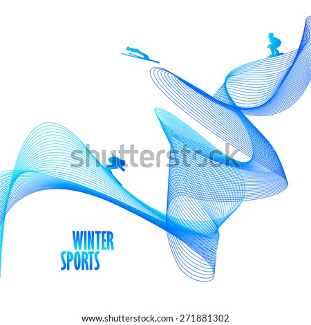 Linear background - Winter sports (alpine skiing, snowboarding, ski jumping)