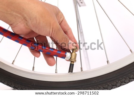 air pump with bicycle