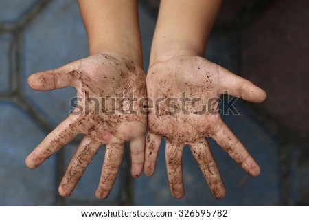 Hands dirty boy