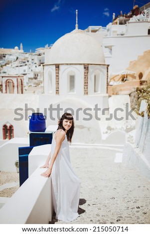 greece woman travel island sea