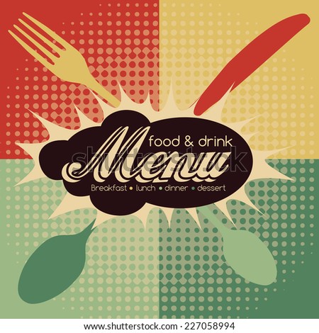 Restaurant Pop Art Menu Design - Food & Drink