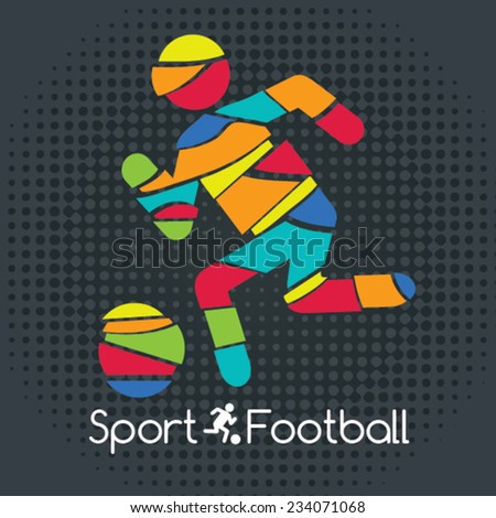 Sport Football. football (soccer) player Kicking Ball Vector Illustration.