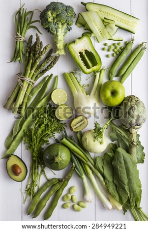 Green fruit and vegetable ingredients