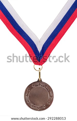 medal isolated on white with blank face for text