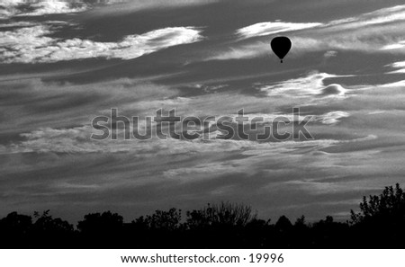 Off Course:  Inspirational depiction of a hot air balloon loosing its way.