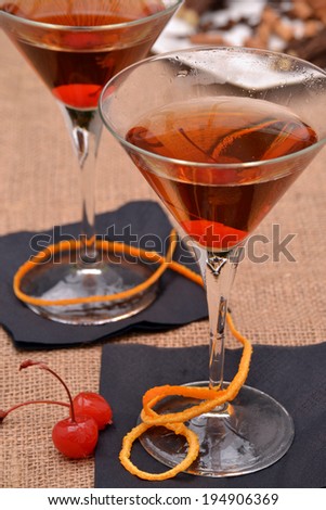 Cherry martini cocktail drinks.