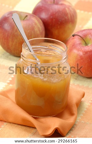 Apple preserve,apple conserve and apples.Apple jam