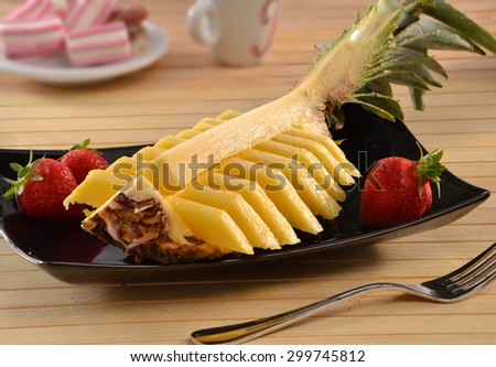 original sliced food design pineapple dish